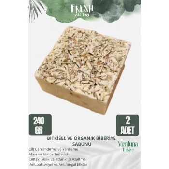 Özel Üretim El Yapımı %100 Doğal Ferah Kokulu El Yüz Saç Vücut Cilt Dostu Biberiye Sabunu 2 Adet