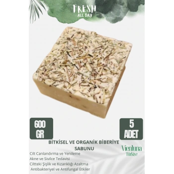 Özel Üretim El Yapımı %100 Doğal Ferah Kokulu El Yüz Saç Vücut Cilt Dostu Biberiye Sabunu 5 Adet