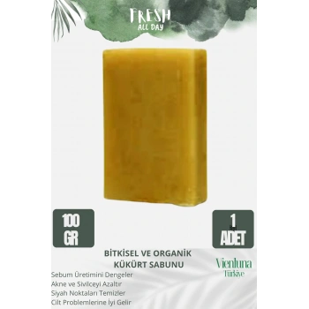 Özel Üretim El Yapımı %100 Doğal El Yüz Lüks Doğal Ferah Kokulu Cilt Dostu Kükürt Sabunu 1 Adet