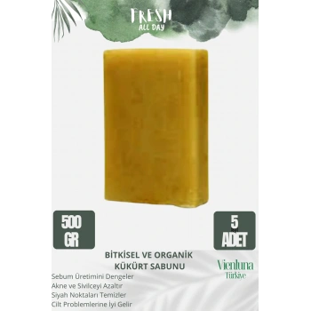 Özel Üretim El Yapımı %100 Doğal El Yüz Lüks Doğal Ferah Kokulu Cilt Dostu Kükürt Sabunu 5 Adet