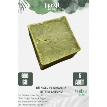 Özel Üretim El Yapımı %100 Vücut Saç Lüks Doğal Ferah Kokulu Cilt Dostu Siirt Bıttım Sabunu 5 Adet