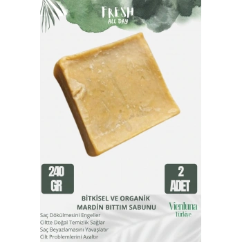 Özel Üretim El Yapımı %100 Vücut Saç Lüks Doğal Ferah Kokulu Cilt Dostu Mardin Bıttım Sabunu 2 Adet