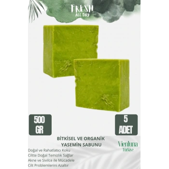 Özel Üretim El Yapımı %100 Doğal Ferah Kokulu Cilt Dostu El Yüz Saç Bakım Yasemin Sabunu 5 Adet