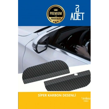 Premium Kalite Universal Uyumlu Kolay Montaj Karbon Desenli Su Yağmur Koruyucu Ayna Siperliği