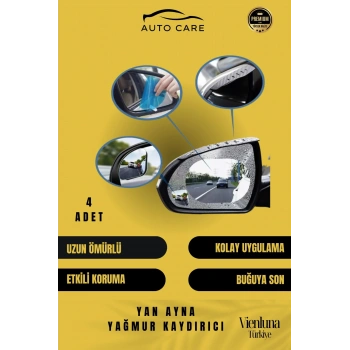 Preimum Üretim Yağmur Kaydırıcı Buğu Önleyici Film Araba Dikiz Aynası Filmi Su Tutmaz 4 Adet