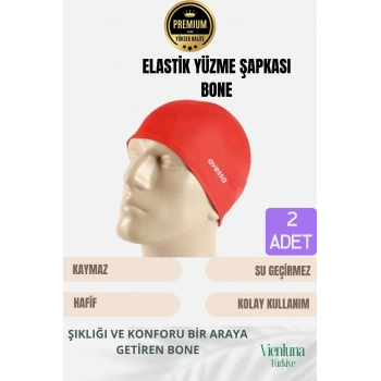 Özel Tasarım Suya Dayanıklı Silikon Havuz Deniz Kullanımına Uygun Esnek Yüzme Bonesi 2li Set