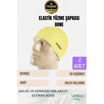 Özel Tasarım Suya Dayanıklı Silikon Havuz Deniz Kullanımına Uygun Esnek Yüzme Bonesi 2li Set