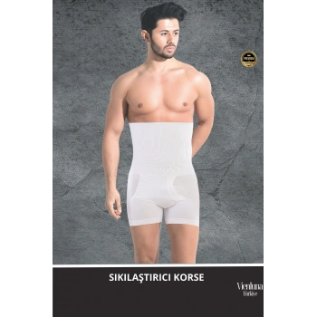 Deluxe Seri Sıkılaştırıcı Toparlayıcı Basen Bel İnceltici Göbek Düzleştirici Erkek Duble Boxer Korse