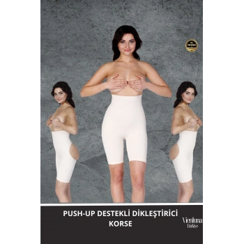 Görünmez Destek Kaymaz Silikonlu Yüksek Bel Kalça Şekillendirici Toparlayıcı Popo Dikleştirici Korse