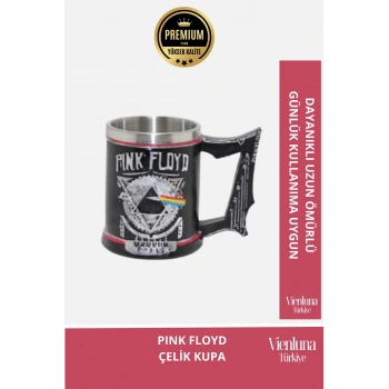 Deluxe Tasarım Dekoratif Estetik Armağan Sevgili Dost Paslanmaz Çelik Pink Floyd Kupa 12*15 cm