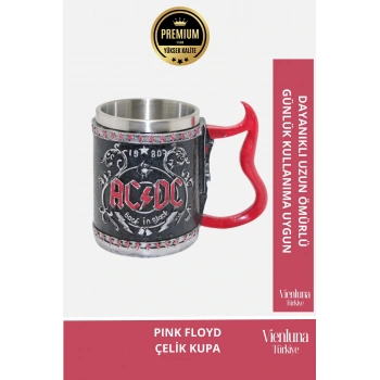 Deluxe Tasarım Dekoratif Estetik Armağan Sevgili Arkadaş Dost Paslanmaz Çelik AC DC Kupa 12*15 cm