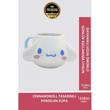 Deluxe Tasarım Dekoratif Estetik Armağan Sevgili Dost Aşk Arkadaş Porselen Cinnamoroll Kupa Bardak