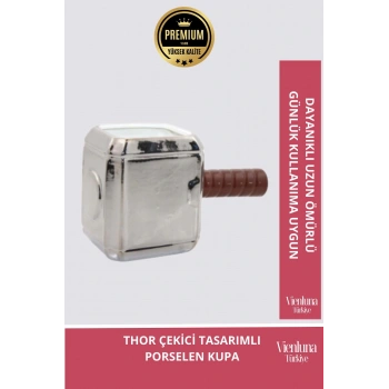 Deluxe Tasarım Dekoratif Estetik Armağan Sevgili Dost Aşk Arkadaş Porselen Thor Çekici Kupa Bardak