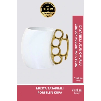 Deluxe Tasarım Dekoratif Estetik Armağan Sevgili Dost Aşk Arkadaş Porselen Beyaz Kupa Bardak