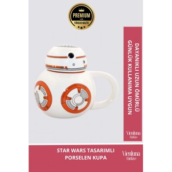 Deluxe Tasarım Dekoratif Estetik Armağan Sevgili Dost Arkadaş Porselen Uzay Star Wars Kupa Bardak