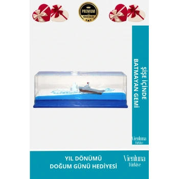 Premium Üretim Batmayan Gemi Yıl Dönümü Aşk Sevgili Doğum Günü Hediye Akvaryum
