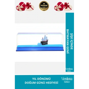 Özel Üretim Batmayan Gemi Yıl Dönümü Aşk Sevgili Doğum Günü Hediye Akvaryum Şişe