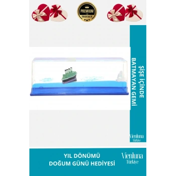 Özel Üretim Batmayan Yeşil Gemi Yıl Dönümü Aşk Sevgili Doğum Günü Hediye Akvaryum