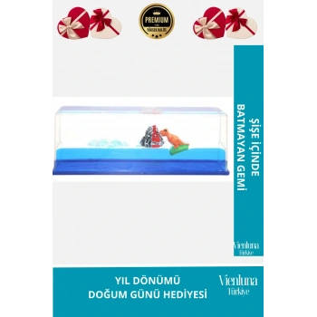 Premium Üretim Batmayan Dinazor Gemi Yıl Dönümü Aşk Sevgili Doğum Günü Hediye Şişe Akvaryum