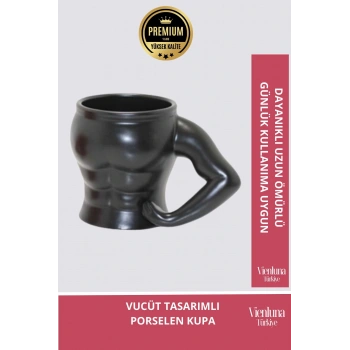 Deluxe Tasarım Dekoratif Estetik Armağan Sevgili Dost Aşk Arkadaş Porselen Vucüt Kupa Bardak