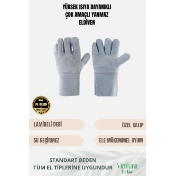 Premium Kalite Yüksek Isı Dayanımlı Kaynak Yangın Waterproof Çok Amaçlı Deri Eldiven
