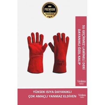 Premium Kalite Yüksek Isı Dayanımlı Kaynak Yangın Waterproof Çok Amaçlı Deri Eldiven