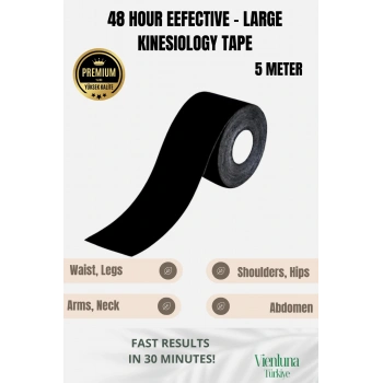 High Quality Waterproof Breathable Athletic Elastic Muscle Pain Kinesiology Tape Black