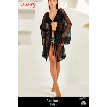 Fırsat Byr Siyah Uzun Kollu File Pareo Yeni