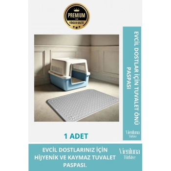 Premium Kaymaz Dayanıklı Yıkanabilir Silinebilir Evcil Hayvan Kum Mama Tuvalet Önü Paspası