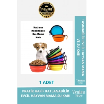 Özel Üretim Taşınabilir Seyahat Tipi Kancalı Silikon Katlanabilir Kedi Köpek Mama Su Kabı