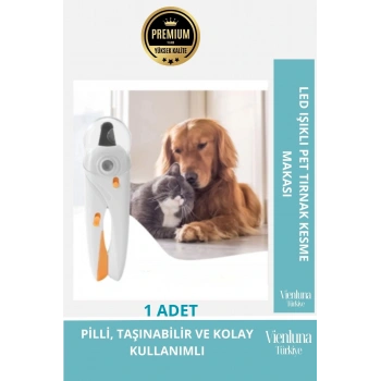 Özel Üretim Led Işıklı Pilli Taşınabilir Tırnak Kesme Makası Kedi Köpek Kuş