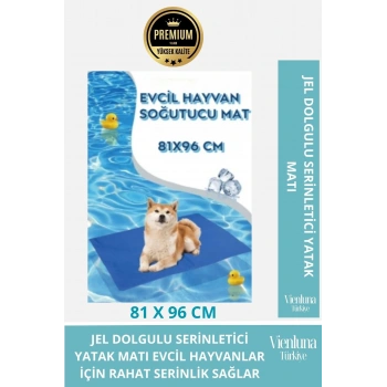 Özel Üretim Jel Dolgulu Serinletici Suya Dayanıklı Evcil Hayvan Yatak Matı 81x96 Cm