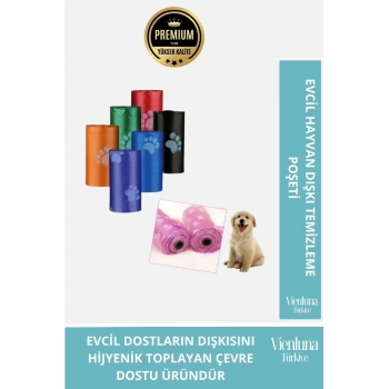 Çevre Dostu Evcil Hayvan Pati Desenli Kaka Poşeti 4 Paket 60 Adet Rulo