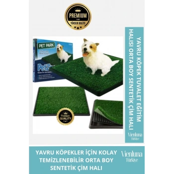 Özel Üretim 3 Tabakalı Kolay Temizlenir Yavru Köpek Tuvalet Eğitimi Orta Boy Sentetik Çim Halı