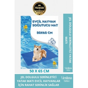 ÖZEL ÜRETİM JEL DOLGULU SERİNLETİCİ SUYA DAYANIKLI EVCİL HAYVAN YATAK MATI 50X65 CM