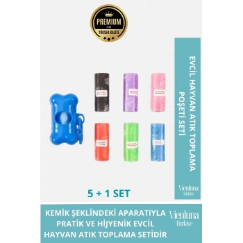 Özel Üretim Kemik Şekilli Taşınabilir Köpek Dışkı Poşeti Seti Pratik Taşıma Aparatı