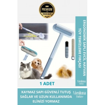 Özel Üretim Ergonomik Uzun Saplı Çift Taraflı Evcil Hayvan Tüy Temizleme Fırçası