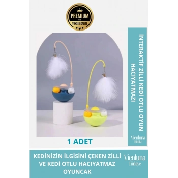 Premium İnteraktif Zilli Kedi Otlu Hacıyatmaz Oyuncak Kediler İçin Eğlence Seti