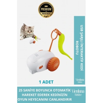 Premium Interaktif Usb Sarjli Otomatik Tüylü Robot Kedi Oyuncagi Dayanikli Hafif Tasarim