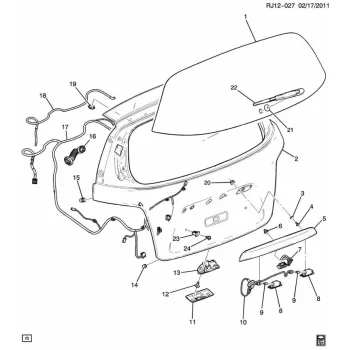 Chevrolet Aveo HB 2012 Arka Cam Orjinal GM 95916596