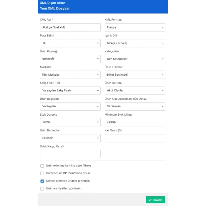 Akakçe Entegrasyonu