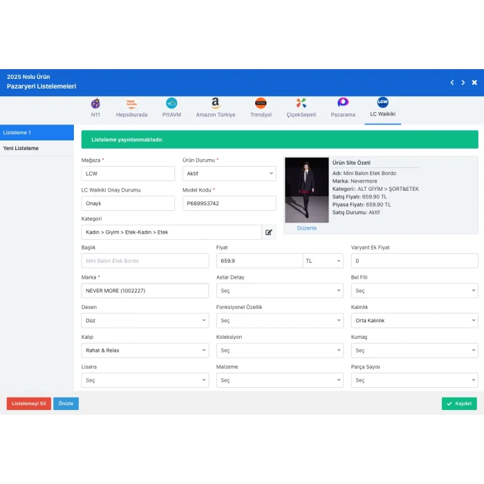 LC Waikiki Entegrasyonu