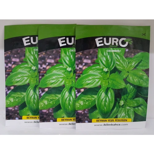 3 adet fesleğen yeşil reyhan tohumu