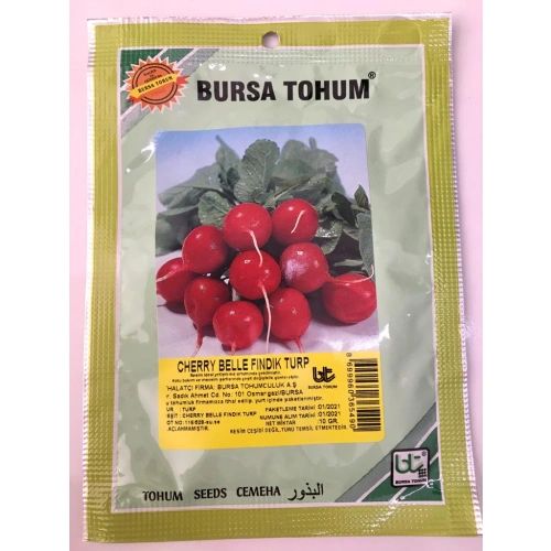Burs Tohum Cherry Belle Fındık Turp Tohumu 10 Gr