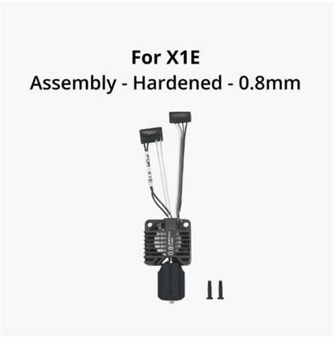 Bambu Lab Complete Hotend Assembly With Hardened Steel Nozzle 0.8 mm (Sertleştirilmiş Çelik Nozüllü Komple Hotend Grubu 0.8 mm) - X1E