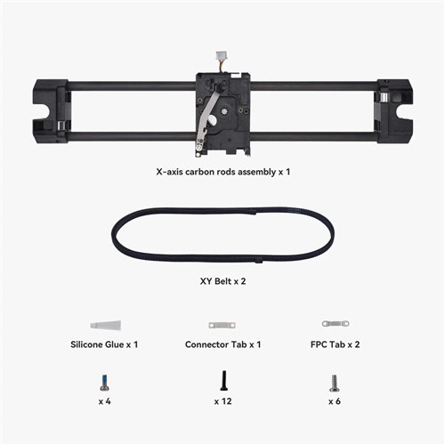 Bambu Lab X-Axis Carbon Rods Assembly (X-Ekseni Karbon Çubuk Tertibatı) - P1 Serisi, X1C, X1E