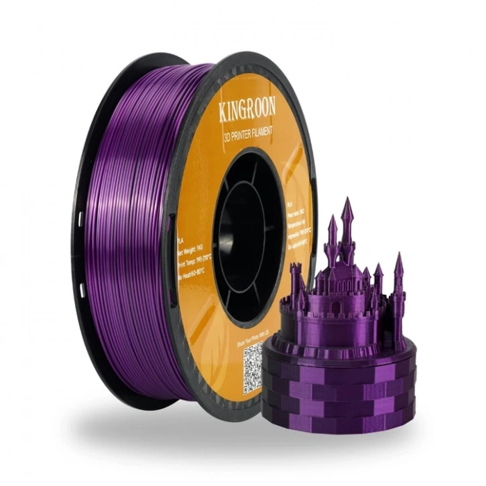 Kingroon Silk Çift Renk PLA Siyah, Mor Filament