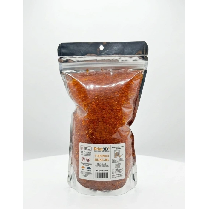 Turuncu Silika Jel - Yeniden Kullanılabilir, Renk Değiştiren Göstergeli Nem Alıcı (3D Filament ve AMS Uyumlu)