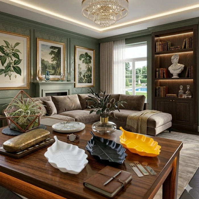 Yaprak Model Masaüstü Dekoratif Kase Seti