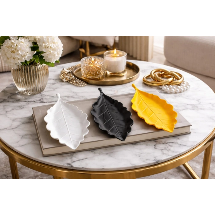 Yaprak Model Masaüstü Dekoratif Kase Seti